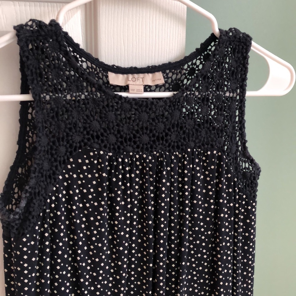 Navy crochet pattern top
